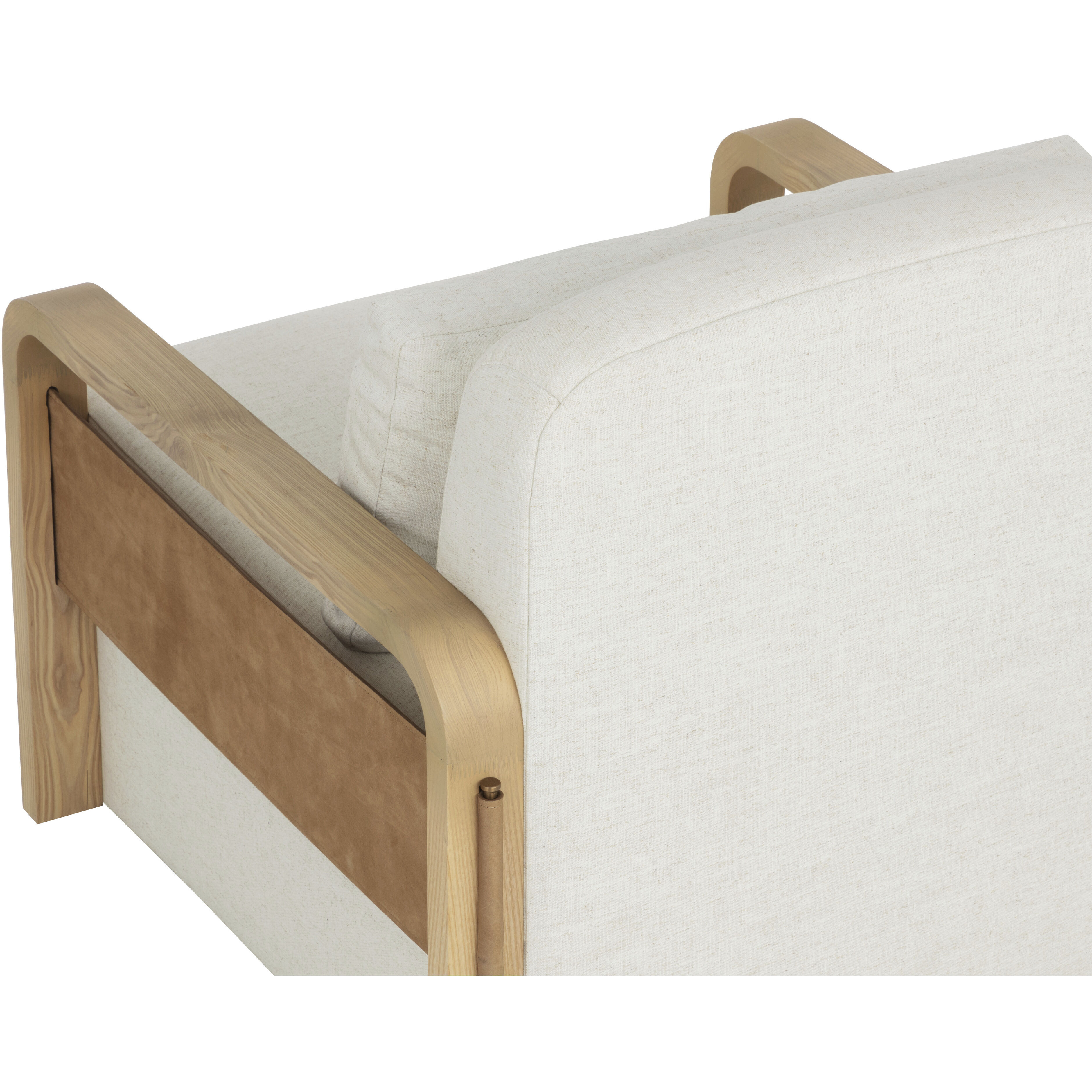 Otso Geralt Linen / Nubuck Tan Leather Swivel Lounge Chair